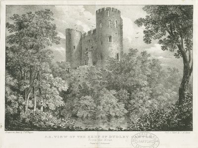 Zamek Dudley - Twierdza: grawerowanie, bd [ok. 1825] (druk) autorstwa Charles Joseph Hullmandel
