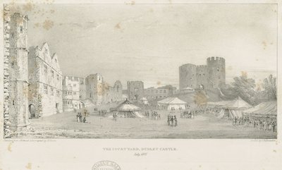 Zamek Dudley - Twierdza: litografia, lipiec 1837 (druk) autorstwa Charles Joseph Hullmandel