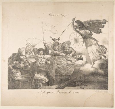 Posiłek dla ciała. Pamiętna Era 1821, 1821. autorstwa Charles Joseph Hullmandel
