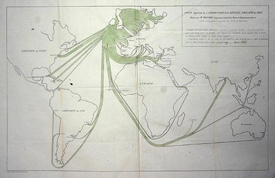 Mapa przedstawiająca eksport węgla z Wysp Brytyjskich w 1850 r. autorstwa Charles Joseph Minard