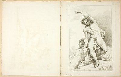Figura (recto i verso) z Premier livre de figures d’Academies grawerowana częściowo przez profesorów Akademii Królewskiej autorstwa Charles Joseph Natoire