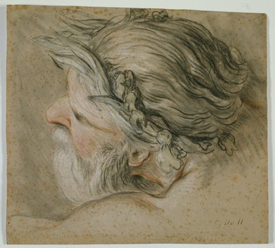 Głowa boga morza autorstwa Charles Joseph Natoire