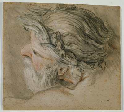Głowa boga morza autorstwa Charles Joseph Natoire