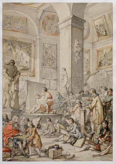 Klasa życia w Królewskiej Akademii Malarstwa i Rzeźby, 1746 autorstwa Charles Joseph Natoire