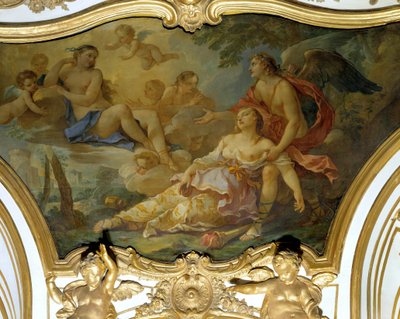 Psychiczna skaza strachu w obecności Wenus Sufitowy obraz Charles Joseph Natoire (Charles-Joseph Natoire autorstwa Charles Joseph Natoire