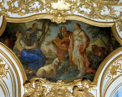 Psyche in the Shepherds Sufitowy obraz Charlesa Josepha Natoire (Charles-Joseph Natoire autorstwa Charles Joseph Natoire