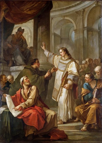 Św. Szczepan przed Najwyższym Kapłanem i Starszymi Sanhedrynu, 1745. autorstwa Charles Joseph Natoire