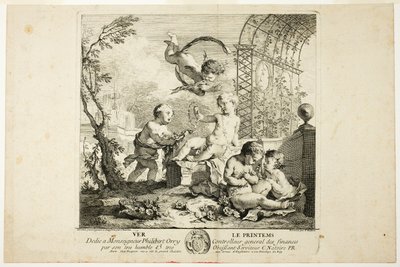 Wiosna, płyta pierwsza z Czterech pór roku autorstwa Charles Joseph Natoire