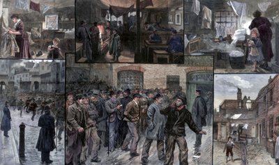 Cierpienie na East End w Londynie, 1886. autorstwa Charles Joseph Staniland