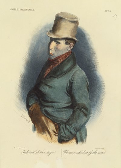 Człowiek, który żyje swoim rozumem, nr 28 Galerie Physionomique autorstwa Charles Joseph Travies de Villiers