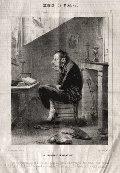 Sceny moralności: wstydliwy problem.... autorstwa Charles Joseph Traviès de Villers