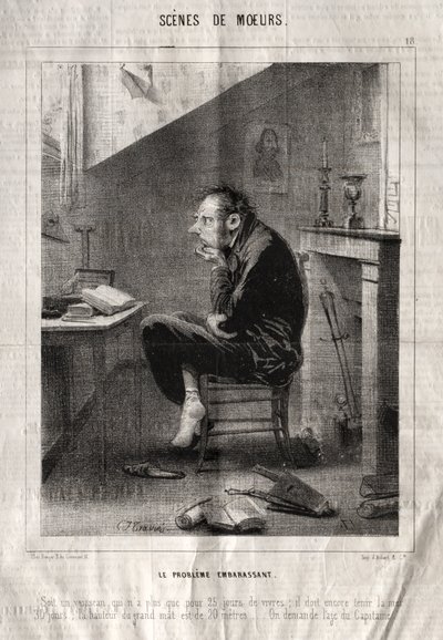 Sceny obyczajowe: Wstydliwy problem... autorstwa Charles Joseph Traviès de Villers