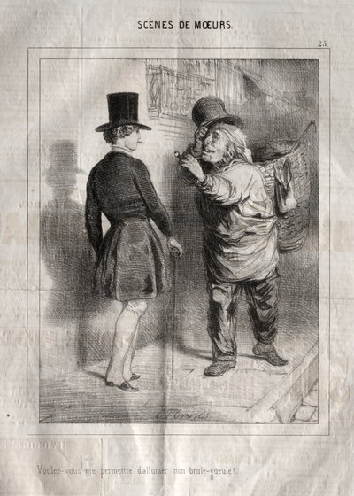 Sceny obyczajowe: Czy pozwolisz mi zapalić palnik? autorstwa Charles Joseph Traviès de Villers