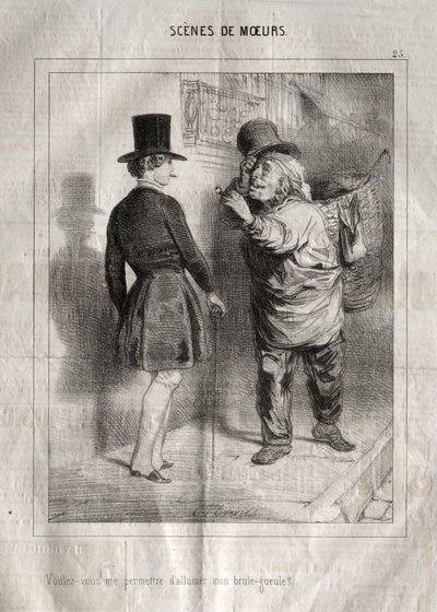 Sceny obyczajowe: Czy pozwolisz mi zapalić palnik? autorstwa Charles Joseph Traviès de Villers
