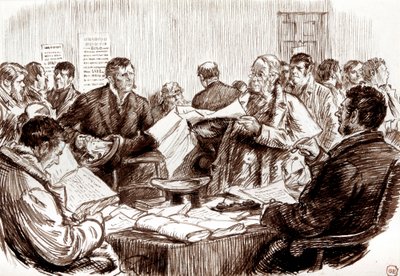 Scena w irlandzkim sądzie ziemskim autorstwa Charles Keene
