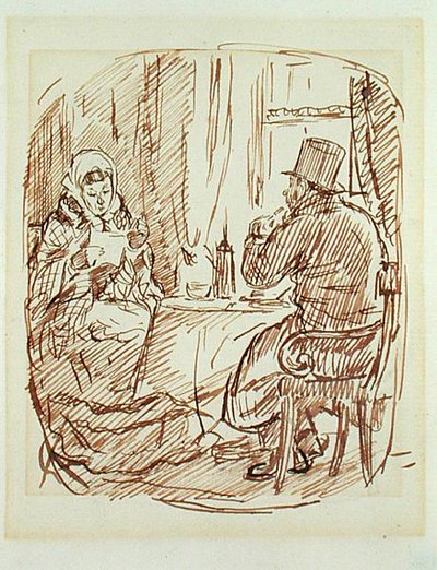 Głód węgla (pióro i brązowy atrament na papierze) autorstwa Charles Keene