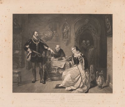 Podpisanie nakazu śmierci Lady Jane Grey. autorstwa Charles Kennedy Burt