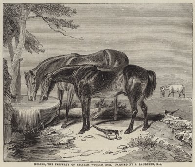 Konie, własność Williama Wigrama, Esquire autorstwa Charles Landseer