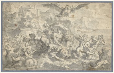 Europa i byk w otoczeniu bogów morza autorstwa Charles Le Brun