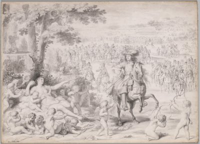 Ludwik XIV Schwytany przez Wenus, początek lat 70. XVII wieku. autorstwa Charles Le Brun