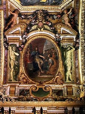 Patronat Sztuki w 1663 r., Malowidło sufitowe z Galerie des Glaces autorstwa Charles Le Brun