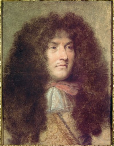 Portret Ludwika XIV (1638-1715) młodego. Grafika autorstwa Charlesa Lebruna (Le Brun) (1619-1690) autorstwa Charles Le Brun