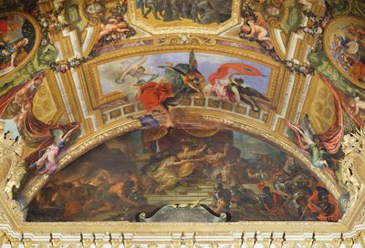 Sojusz Niemiec i Hiszpanii z Holandią, 1672, Malarstwo sufitowe z Galerie des Glaces autorstwa Charles Le Brun
