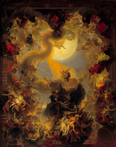 Upadek zbuntowanych aniołów. Obraz Charlesa Lebruna (Le Brun) (1619-1690) autorstwa Charles Le Brun