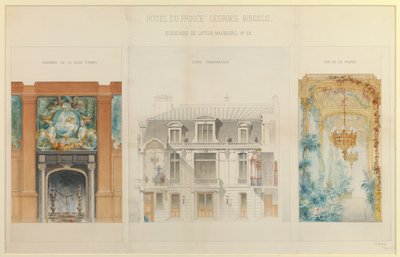 Projekt dla hotelu Prince Georges Bibesco autorstwa Charles Le Coeur