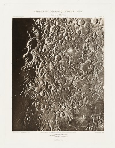 Carte photographique de la lune, planche III.A (Fotograficzna karta Księżyca, plansza III.A), 21 października autorstwa Charles le Morvan