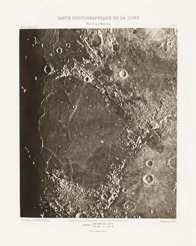 Carte photographique de la lune, planche IX.A (Fotograficzna mapa Księżyca, plansza IX.A), 21 października autorstwa Charles le Morvan