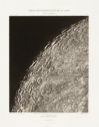 Carte photographique de la lune, planche VI.A (Fotograficzna karta Księżyca, plansza VI.A), 6 lutego autorstwa Charles le Morvan