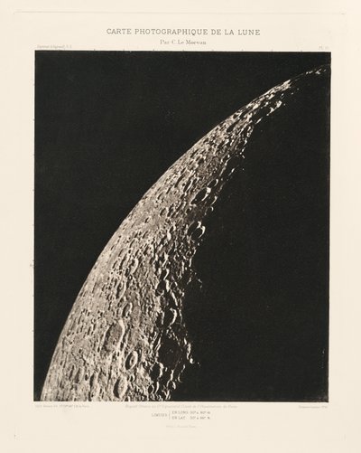Carte photographique de la lune, planche VI (Fotograficzna mapa Księżyca, plansza VI), 22 lutego autorstwa Charles le Morvan