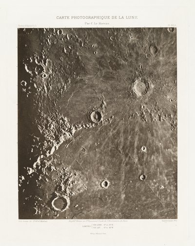 Carte photographique de la lune, planche XIII.A (Fotograficzna mapa Księżyca, plansza XIII.A), 23 października autorstwa Charles le Morvan