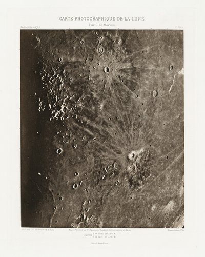 Carte photographique de la lune, planche XIV.A (Fotograficzna mapa Księżyca, plansza XIV.A), 27 sierpnia autorstwa Charles le Morvan