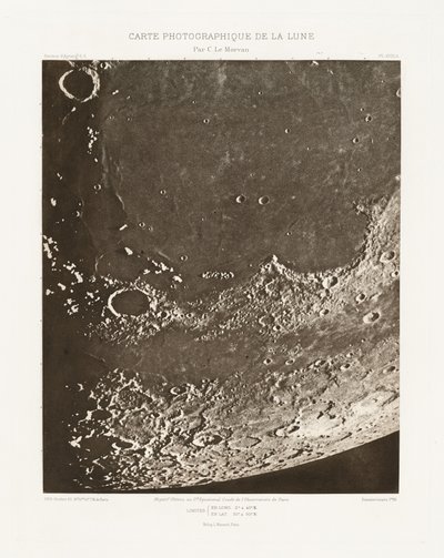 Carte photographique de la lune, planche XVIII.A (Fotograficzna karta Księżyca, plansza XVIII.A), 20 października autorstwa Charles le Morvan
