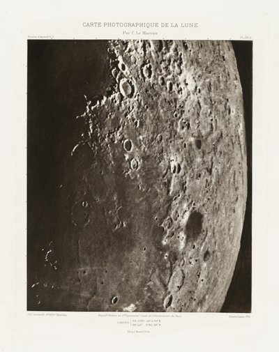 Carte photographique de la lune, planche XXI.A (Fotograficzna mapa Księżyca, plansza XXI.A), 23 października autorstwa Charles le Morvan