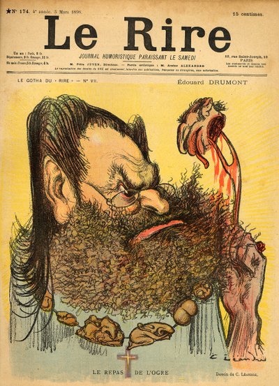 Karykatura Edouarda Drumonta, z okładki „Le Rire”, 5 marca 1898 autorstwa Charles Leandre
