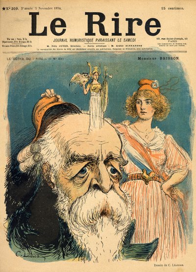 Karykatura Henri Brissona, z okładki „Le Rire”, 5 listopada 1898 autorstwa Charles Leandre