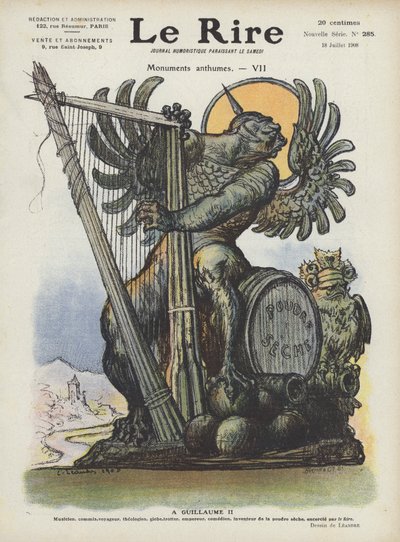 Karykatura cesarza Wilhelma II Niemiec. Ilustracja do Le Rire autorstwa Charles Leandre