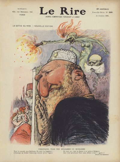 Karykatura bułgarskiego cara Ferdynanda I. Ilustracja do Le Rire autorstwa Charles Leandre