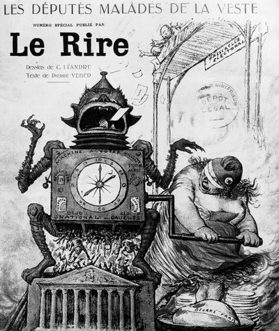Karykatura Charlesa Leandre o wyborach powszechnych w 1924 r., opublikowana w gazecie Le Rire 19 stycznia autorstwa Charles Leandre