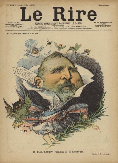 Emile Loubet, ilustracja do Le Rire autorstwa Charles Leandre