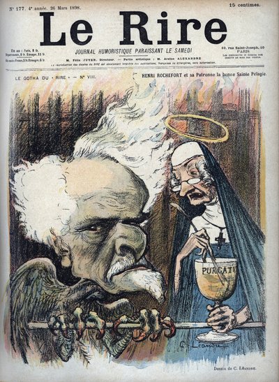 Henri Rochefort i jego patron dobry święty Pelagie (Prison de la Sainte-Pelagie) - karykatura Charlesa Leandre (1862-1934) w „Le Rire” z 26 marca 1898 autorstwa Charles Leandre