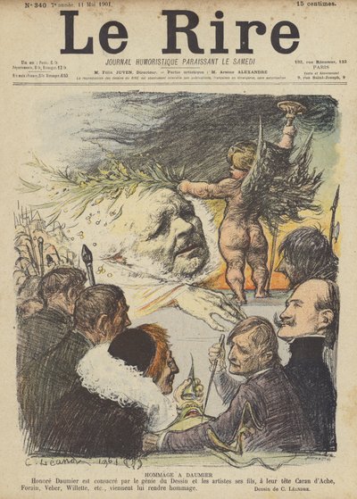 Hołd dla Honore Daumier, ilustracja do Le Rire autorstwa Charles Leandre