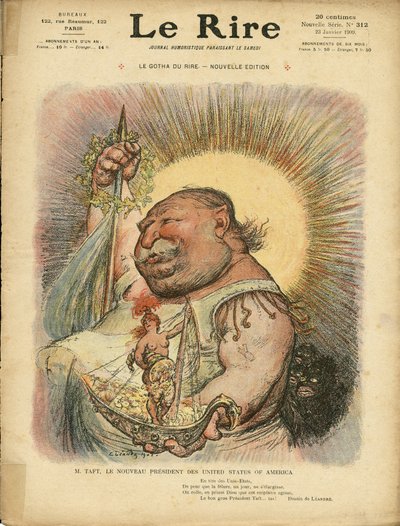 Ilustracja Charlesa Leandre (1862-1934) do okładki Le Rire, nr. 312, 23.01.2009 - Stany Zjednoczone Ameryki Stany Zjednoczone Ameryki - William Howard Taft (1857-1930), Prezydent autorstwa Charles Leandre