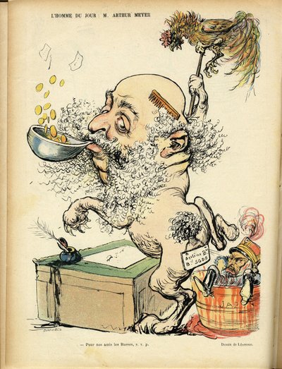 Ilustracja Charlesa Leandre (1862-1934) w Le Rire, 09.04.04 - Antysemityzm, Srebro - Meyer Arthur autorstwa Charles Leandre