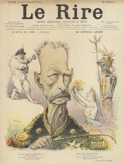 Generał Andre, ilustracja do Le Rire autorstwa Charles Leandre