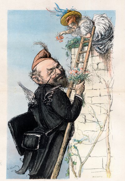 Leon Bourgeois (1851-1925), francuski prawnik i polityk - Karykatura Charlesa Leandre (1862-1934) w „”Le Rire””” 1902 autorstwa Charles Leandre
