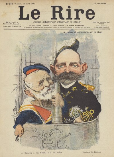 Loubet i jego kuzyn Duc De Genes, ilustracja do Le Rire autorstwa Charles Leandre